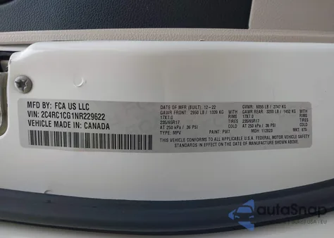 2022 Chrysler Voyager Lx from USA, damaged, VIN 2C4RC1CG1NR229622